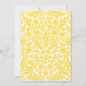 50誕生日ホワイト金ゴールド植物学フローラ 招待状 (裏面)