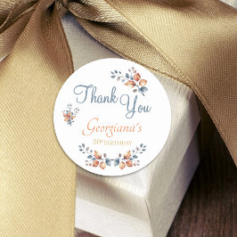 50誕生日ボホ秋感謝していYouスタンプ ラウンドシール