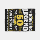 50誕生日ボーリング50歳ボウリングをする人、 クリケットの投手 フリースブランケット (正面(横))