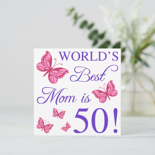 50誕生日ママ カード (スタンド正面)