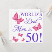 50誕生日ママ カード (正面/裏面インサイチュ)