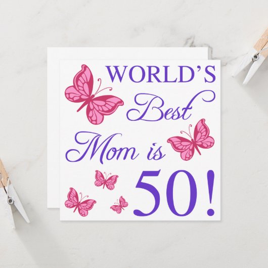 50誕生日ママ カード (正面/裏面インサイチュ)