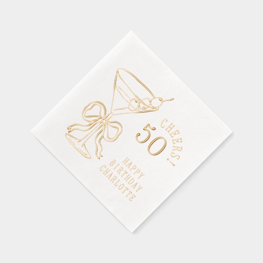 50誕生日マルティーニ応援5パーソナライズされた 箔ナプキン (右)