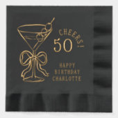 50誕生日マルティーニ応援5パーソナライズされた 箔ナプキン (正面)