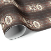 50誕生日マーキーがレンガで点灯 ラッピングペーパー (ロールコーナー)