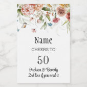 50誕生日ミニスチルライフフローラドロップ ワインラベル (シングルラベル)