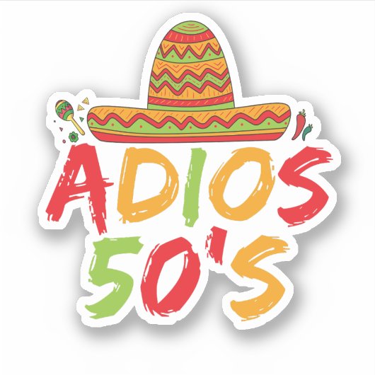 50誕生日メキシコパーティーシンコデマヨフィエスタ シール (正面)