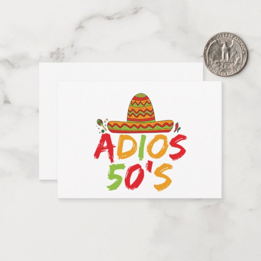 50誕生日メキシコパーティーシンコデマヨフィエスタ ノートカード (正面/裏面インサイチュ)