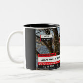 50誕生日🎂メンズおもしろいテレビニュース40th 60th ツートーンマグカップ (左)