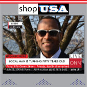 50誕生日メンズおもしろいテレビニュース40th 60th 招待状