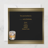 50誕生日メンズセピア金ゴールドコールドドリンクマン 招待状 (裏面)