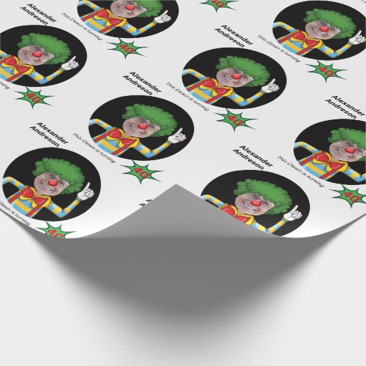 50誕生日メンズニューおもしろいピエロエピックアメージング ラッピングペーパー (角)