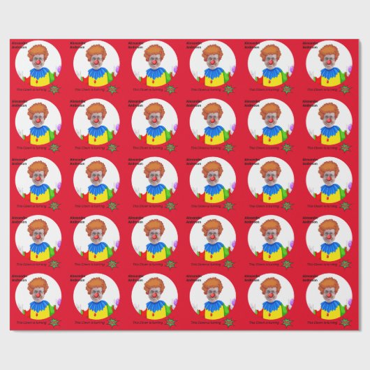 50誕生日メンズニューイエローおもしろいピエロエピック ラッピングペーパー (フラット)