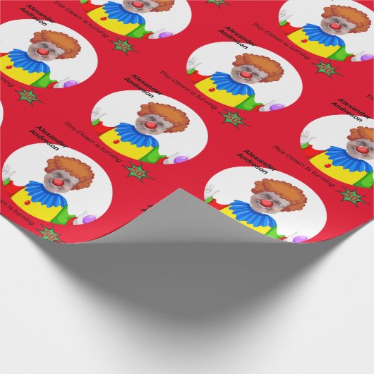 50誕生日メンズニューイエローおもしろいピエロエピック ラッピングペーパー (角)