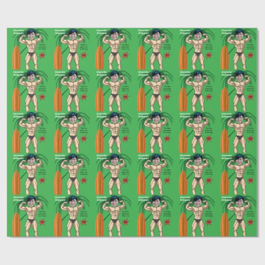 50誕生日💪🤣メンズボデおもしろいビルダーマッスル ラッピングペーパー (フラット)