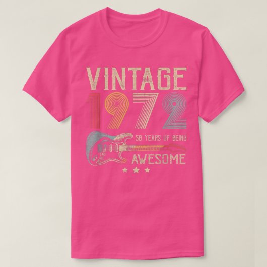 50誕生日メンズヴィンテージ素晴らし1972 Gui Tシャツ (デザイン正面)