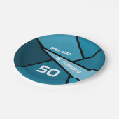 50誕生日モダンティール(緑がかった色)幾何学図形 ペーパープレート (アングル)