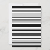 50誕生日モダン白黒グレストライプー 招待状 (裏面)