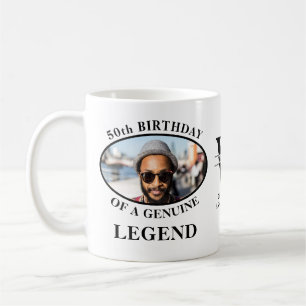 50誕生日モノグラム写真 コーヒーマグカップ
