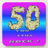 50誕生日ユースチルロックお祝いコースター コースター (正面)