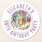 50誕生日ラウンド紙コースター ラウンドペーパーコースター (正面)