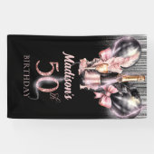 50誕生日ラグジュアリーバラワインパーティーサイン 横断幕 (横)