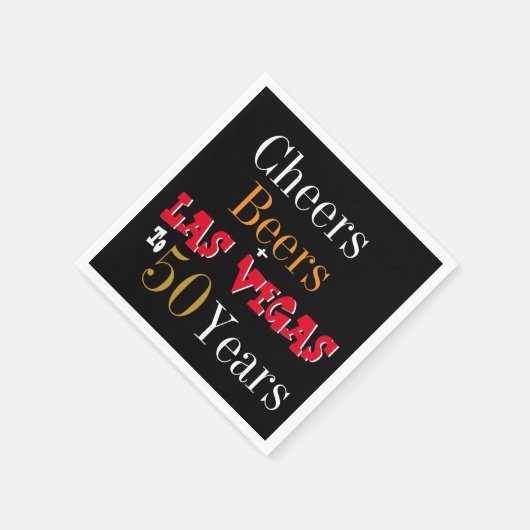 50誕生日ラスベガス応援とビールパーティー スタンダードカクテルナプキン (角)