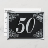50誕生日リーガルシルバー招待状またはグリーティング ポストカード (正面/裏面)