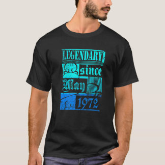 50誕生日レジェンダリー1972年5月ヴィンテージRet Tシャツ