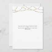 50誕生日レトロ金ゴールドブラックストリングライト 招待状 (裏面)