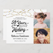 50誕生日レトロ50年メイキング・ライト 招待状 (正面/裏面)
