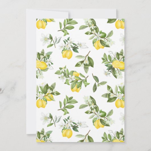 50誕生日レモンシトラス招待状 招待状 (裏面)