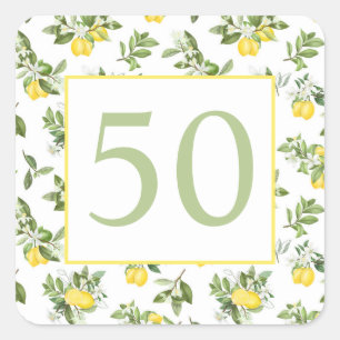 50誕生日レモンシトラス スクエアシール