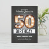 50誕生日ヴィンテージブロードウェイマーキーおもしろい 招待状 (スタンド正面)