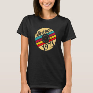 50誕生日ヴィンテージ1973レコード Tシャツ