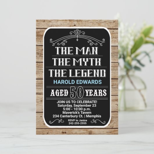 50誕生日伝説の男はっきりした 招待状 (スタンド正面)