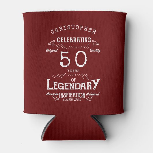 50誕生日伝説の赤いヴィンテージ名伝説 缶クーラー (正面)