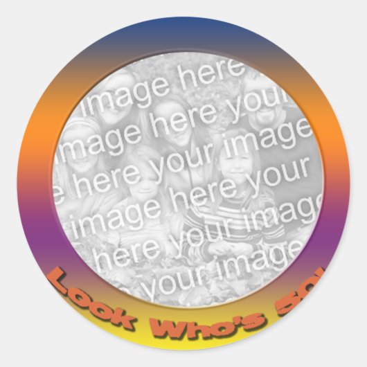 50誕生日写真シール ラウンドシール (正面)