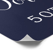 50誕生日写真ムーディパープルフローラへようこそ ポスター (角)