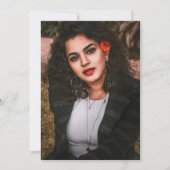 50誕生日写真黒金ゴールド背景 招待状 (正面)