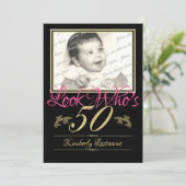 50誕生日写真 招待状 (スタンド正面)