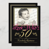 50誕生日写真 招待状 (正面/裏面)