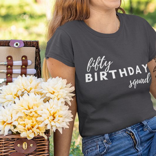 50誕生日分隊タイポグラフィシンプルモダンカスタム トライブレンドＴシャツ