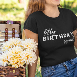 50誕生日分隊タイポグラフィシンプルモダンカスタム トライブレンドＴシャツ