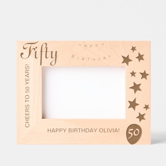 50誕生日刻印記念フレーム レーザー彫刻フレーム (正面)