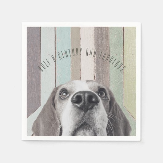 50誕生日半世紀素晴らしい スタンダードカクテルナプキン (正面)