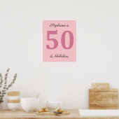 50誕生日名ピンク50と素晴らしい上品 ポスター (キッチン)
