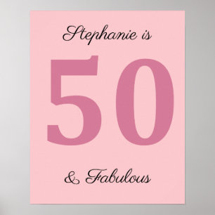 50誕生日名ピンク50と素晴らしい上品 ポスター