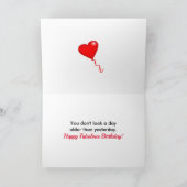 50誕生日名写真50と素晴らしい赤いハート カード (内部)