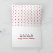 50誕生日名写真50と素晴らしい赤の白 カード (内部)